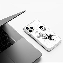 Чехол iPhone 11 Pro матовый David Bowie и рок символ, цвет: 3D-белый — фото 2