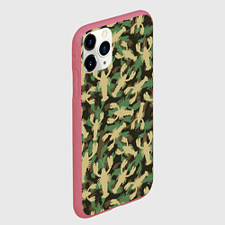 Чехол iPhone 11 Pro матовый Камуфляж из раков, цвет: 3D-малиновый — фото 2