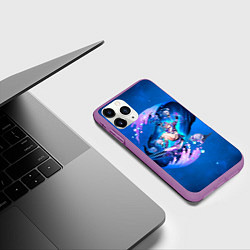 Чехол iPhone 11 Pro матовый Хонкай Стар Рейл: Серебряный Волк, цвет: 3D-фиолетовый — фото 2
