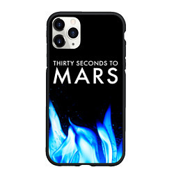 Чехол iPhone 11 Pro матовый Thirty Seconds to Mars blue fire, цвет: 3D-черный