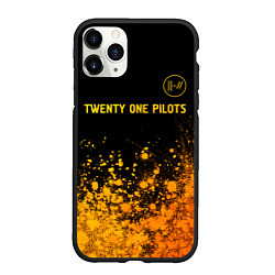 Чехол iPhone 11 Pro матовый Twenty One Pilots - gold gradient: символ сверху, цвет: 3D-черный