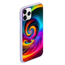 Чехол iPhone 11 Pro матовый Радужная воронка, цвет: 3D-светло-сиреневый — фото 2