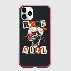 Чехол iPhone 11 Pro матовый Rock - молнии из глаз, цвет: 3D-малиновый