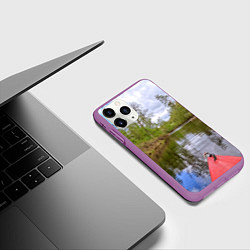 Чехол iPhone 11 Pro матовый Красная байдарка, цвет: 3D-фиолетовый — фото 2