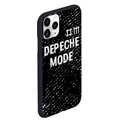 Чехол iPhone 11 Pro матовый Depeche Mode glitch на темном фоне: символ сверху, цвет: 3D-черный — фото 2