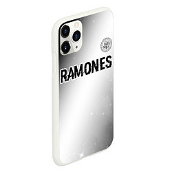 Чехол iPhone 11 Pro матовый Ramones glitch на светлом фоне: символ сверху, цвет: 3D-белый — фото 2
