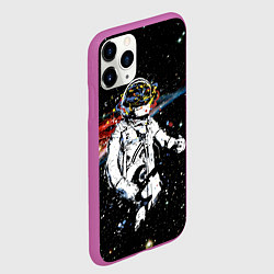 Чехол iPhone 11 Pro матовый Космонавт играет рок на гитаре, цвет: 3D-фиолетовый — фото 2