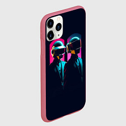 Чехол iPhone 11 Pro матовый Daft Punk - One more time, цвет: 3D-малиновый — фото 2