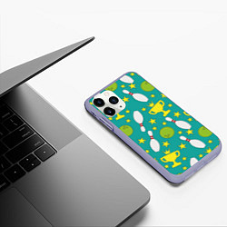 Чехол iPhone 11 Pro матовый Bowling game, цвет: 3D-светло-сиреневый — фото 2
