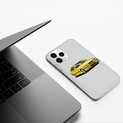 Чехол iPhone 11 Pro матовый Желтая бмв, цвет: 3D-белый — фото 2