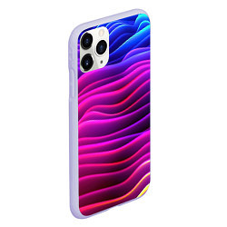 Чехол iPhone 11 Pro матовый Сине-фиолетовый градиент, цвет: 3D-светло-сиреневый — фото 2