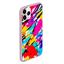 Чехол iPhone 11 Pro матовый Абстрактные узоры штрихи, цвет: 3D-розовый — фото 2