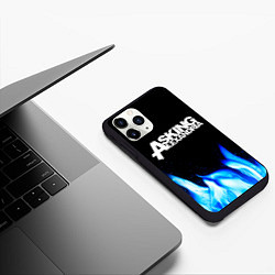 Чехол iPhone 11 Pro матовый Asking Alexandria blue fire, цвет: 3D-черный — фото 2