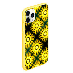 Чехол iPhone 11 Pro матовый Солнечные подсолнухи, цвет: 3D-желтый — фото 2