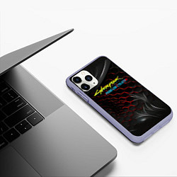 Чехол iPhone 11 Pro матовый Cyberpunk 2077 phantom liberty, цвет: 3D-светло-сиреневый — фото 2
