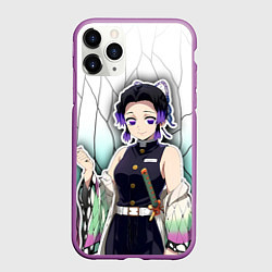 Чехол iPhone 11 Pro матовый Шинобу кочо - столп бабочки, цвет: 3D-фиолетовый