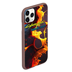 Чехол iPhone 11 Pro матовый Cyberpunk 2077 phantom fire, цвет: 3D-коричневый — фото 2