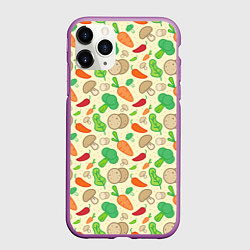 Чехол iPhone 11 Pro матовый Овощной рецепт, цвет: 3D-фиолетовый