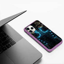 Чехол iPhone 11 Pro матовый Туловище киборга, цвет: 3D-фиолетовый — фото 2