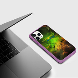 Чехол iPhone 11 Pro матовый Cyberpunk 2077 phantom liberty green, цвет: 3D-фиолетовый — фото 2