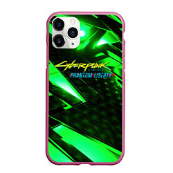 Чехол iPhone 11 Pro матовый Cyberpunk 2077 phantom liberty neon green, цвет: 3D-малиновый