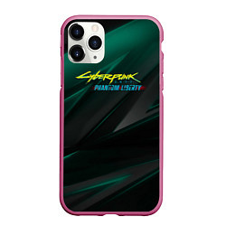 Чехол iPhone 11 Pro матовый Cyberpunk 2077 phantom liberty dark logo, цвет: 3D-малиновый