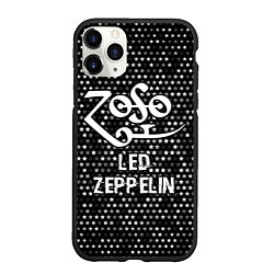 Чехол iPhone 11 Pro матовый Led Zeppelin glitch на темном фоне, цвет: 3D-черный