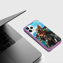 Чехол iPhone 11 Pro матовый Biomutant, цвет: 3D-фиолетовый — фото 2