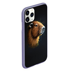 Чехол iPhone 11 Pro матовый Вышивка Капибара, цвет: 3D-серый — фото 2