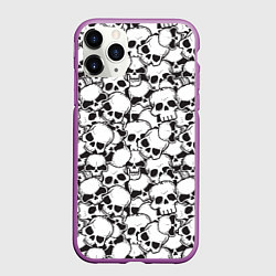 Чехол iPhone 11 Pro матовый Черепа - смерть, цвет: 3D-фиолетовый