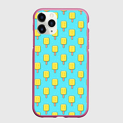 Чехол iPhone 11 Pro матовый Желтые эскимо, цвет: 3D-малиновый