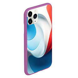 Чехол iPhone 11 Pro матовый Объемная белая синяя красная текстура, цвет: 3D-фиолетовый — фото 2