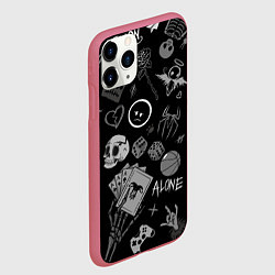 Чехол iPhone 11 Pro матовый Sad art, цвет: 3D-малиновый — фото 2