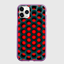 Чехол iPhone 11 Pro матовый Сотовая структура 3D, цвет: 3D-фиолетовый
