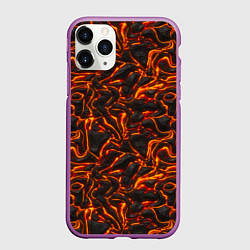 Чехол iPhone 11 Pro матовый Огненная лава, цвет: 3D-фиолетовый