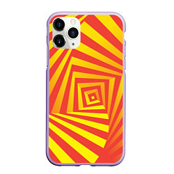 Чехол iPhone 11 Pro матовый Оптическая иллюзия вглубь, цвет: 3D-светло-сиреневый