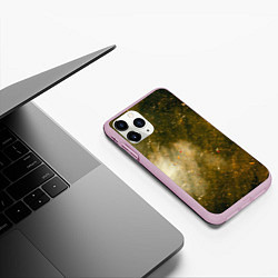 Чехол iPhone 11 Pro матовый Золотистый туман и краски, цвет: 3D-розовый — фото 2