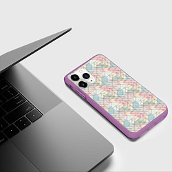 Чехол iPhone 11 Pro матовый Ornament, цвет: 3D-фиолетовый — фото 2