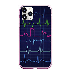 Чехол iPhone 11 Pro матовый Color pulse, цвет: 3D-розовый