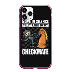 Чехол iPhone 11 Pro матовый Checkmat от ниндзя, цвет: 3D-малиновый