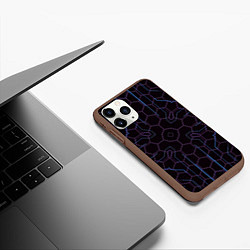 Чехол iPhone 11 Pro матовый Электролинии, цвет: 3D-коричневый — фото 2