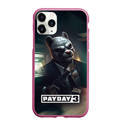 Чехол iPhone 11 Pro матовый Payday 2 dog mask, цвет: 3D-малиновый