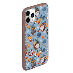 Чехол iPhone 11 Pro матовый Пляжные гномы, цвет: 3D-коричневый — фото 2