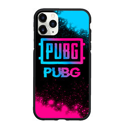 Чехол iPhone 11 Pro матовый PUBG - neon gradient, цвет: 3D-черный