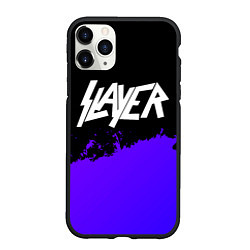 Чехол iPhone 11 Pro матовый Slayer purple grunge, цвет: 3D-черный