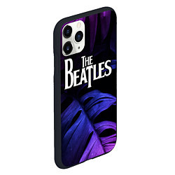 Чехол iPhone 11 Pro матовый The Beatles neon monstera, цвет: 3D-черный — фото 2