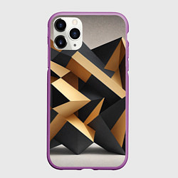Чехол iPhone 11 Pro матовый Абстрактный куб, цвет: 3D-фиолетовый