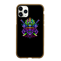 Чехол iPhone 11 Pro матовый Vaporwave CyberSamurai, цвет: 3D-коричневый