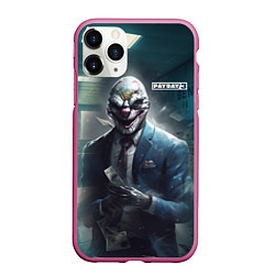 Чехол iPhone 11 Pro матовый Payday 3 mask, цвет: 3D-малиновый