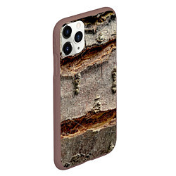 Чехол iPhone 11 Pro матовый Деревянный разлом, цвет: 3D-коричневый — фото 2